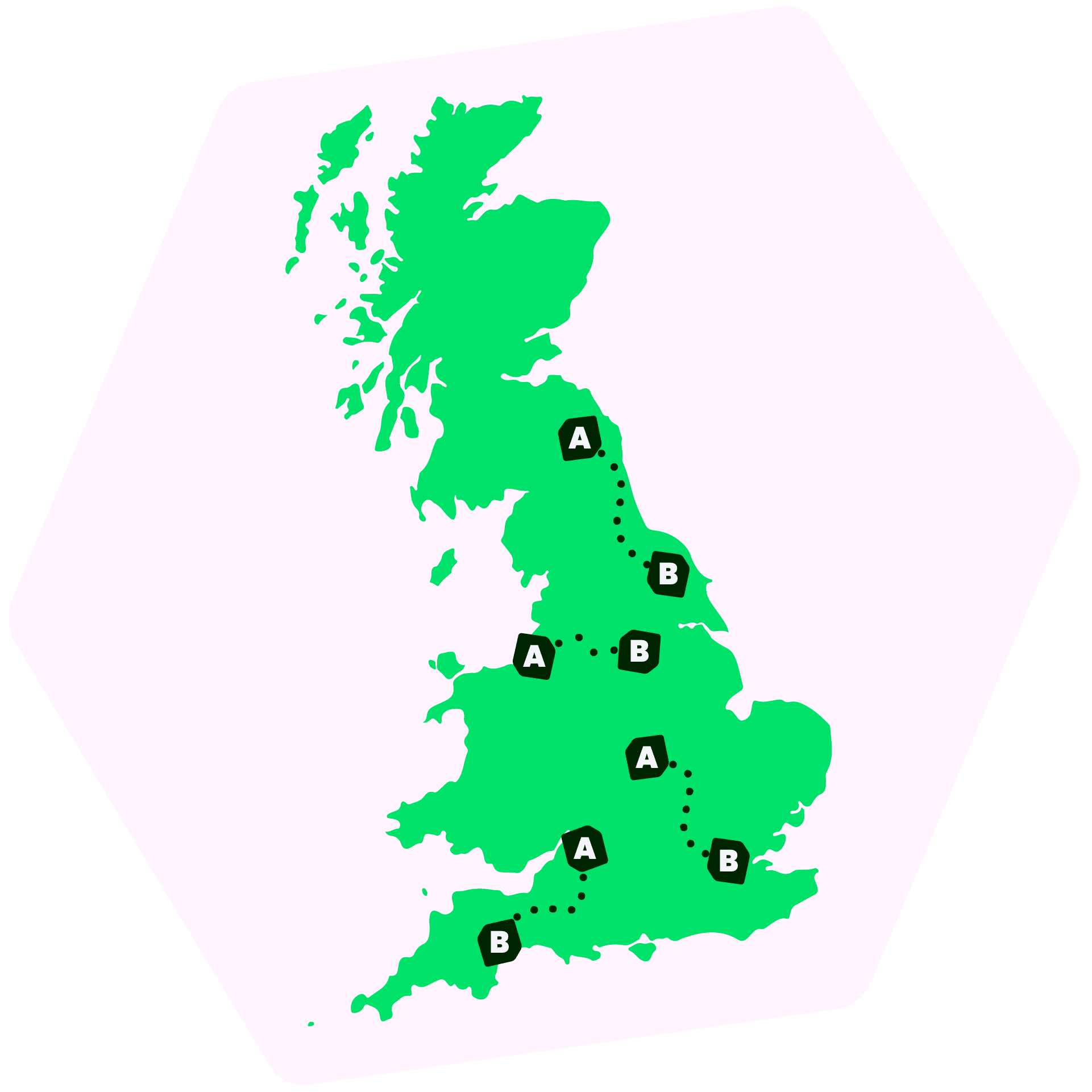 A to B location map