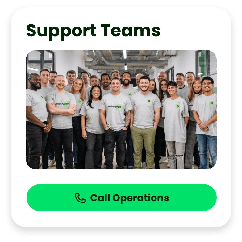 Call operations button - showcasing the customer support available on DeliveryApp