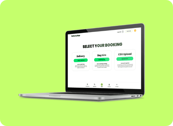 New look booking form - image of a laptop with the new booking options screen 