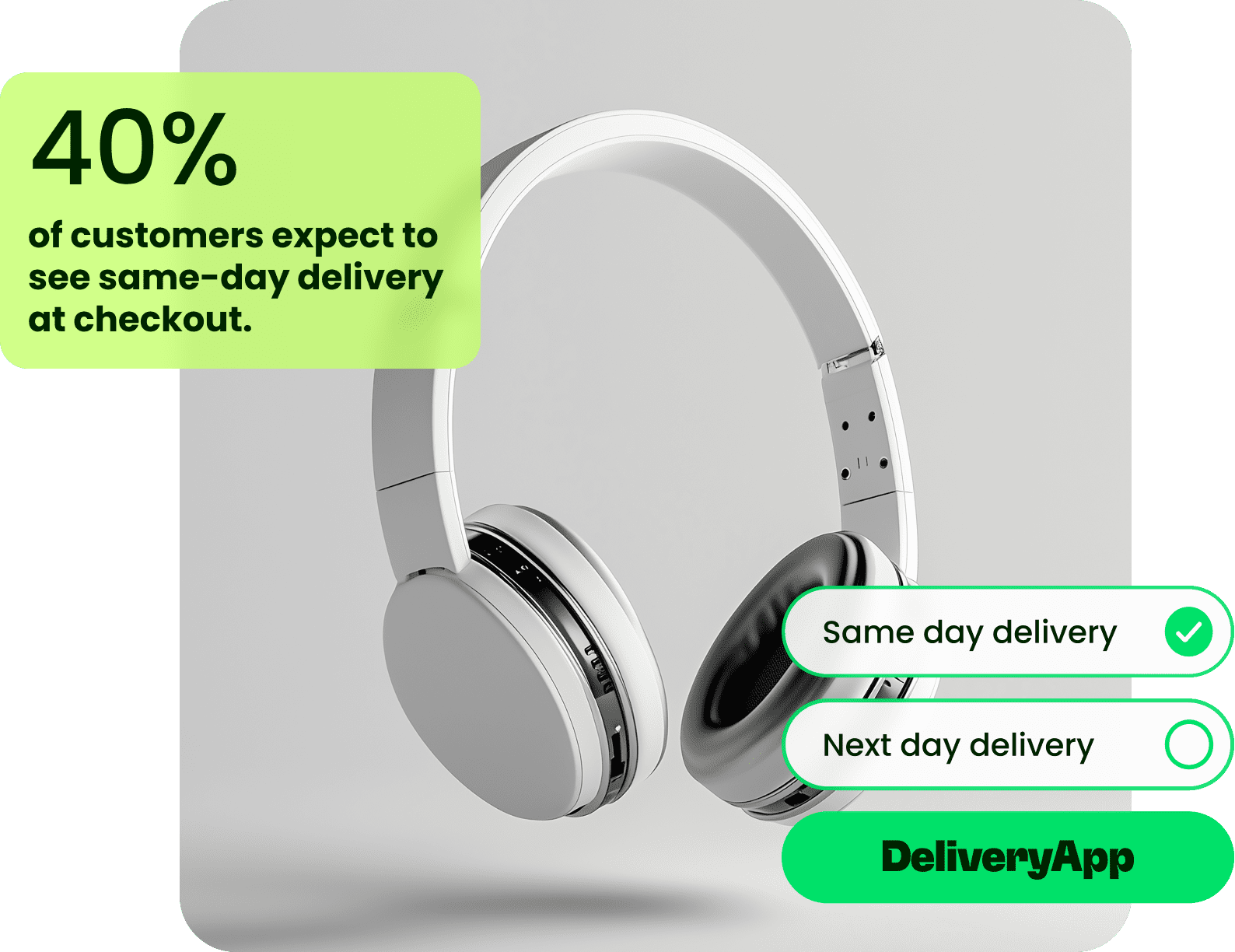 40% of customers expect to see same-day delivery at checkout